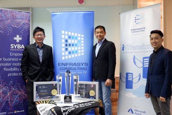 The Enfrasys Consulting team: (from left) Tan Han Seen, Head of Technical Delivery; Lee Chuan Chein, Head of Operations; Beh Chor How, Managing Director.